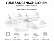 Yumi Saucenschälchen 6er Set Weiß 6 x 6 cm